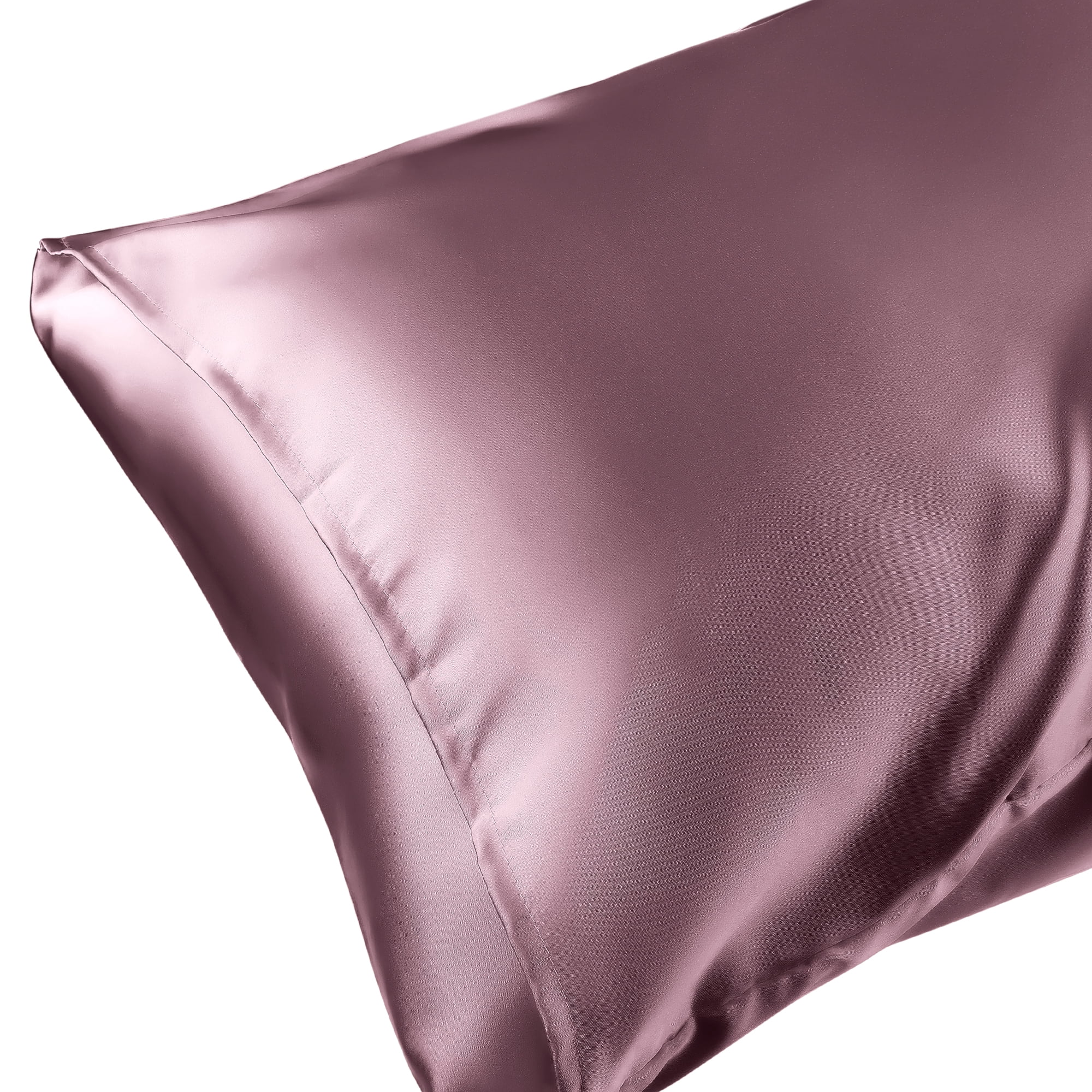 Unique Bargains Envelope Closure Breathable and Soft Satin Pillowcase (2 Count) Bean-Paste Color King