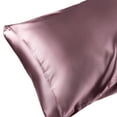 thumbnail image 2 of Unique Bargains Envelope Closure Breathable and Soft Satin Pillowcase (2 Count) Bean-Paste Color Non-Standard, 2 of 6