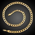 thumbnail image 4 of EeaseCA 24 Inch Men Chain Hip Hop Necklace Punk Style Jewelry 18K Gold Plated Link Chain 6mm, 4 of 5