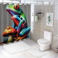 thumbnail image 7 of Colorful frog on mushroom  Bathroom Decor Set , multi size Colorful Luxurious Graphic Print Polyester Fabric Fashion Bathroom Decor Sets with Hooks   Shower Curtain Set shower curtain for bathroom, 7 of 7