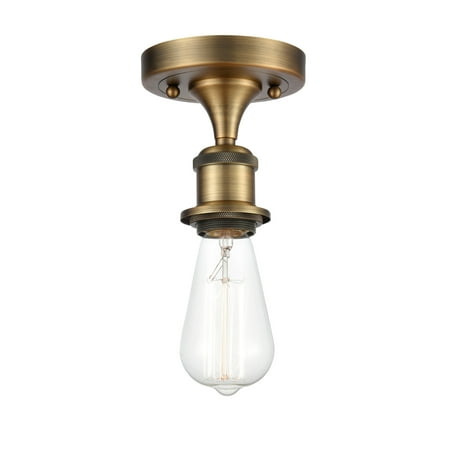Innovations Lighting 516 Bare Bulb Bare Bulb 5  Wide Semi-Flush Ceiling Fixture - Brass