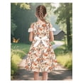 thumbnail image 5 of Sunny Fashion Girls Cotton Dress Floral Print Cold Shoulder With Ruffle Sleeves Summer Casual 6 Years, 5 of 8