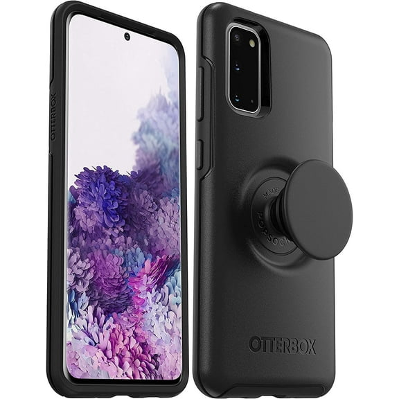 OtterBox   Pop Symmetry Series Case for Samsung Galaxy S20 & S20 5G NOT Plus/Ultra/FE Non-Retail Packaging - Black