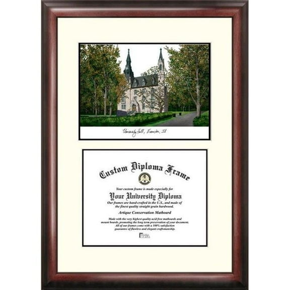 Campus Images IL971V-1185 11 x 8.5 in. Northwestern University Scholar Diploma Frame - Satin Mahogany