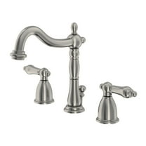 Kingston Brass KB1978AL Heritage Widespread Bathroom Faucet with Plastic Pop-Up, Brushed Nickel