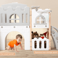 thumbnail image 3 of 8 in 1 Toddler Slide Indoor Playground, with Slide, Basketball Hoop, Climber, Telescope, Tunnel and Large Storage Space, for Toddler 1-3, 3 of 9
