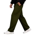 thumbnail image 4 of Mens Lightweight Baggy Sweatpants Straight Leg Open Bottom Thin Drawstring Lounge Pants with Pockets Green M, 4 of 7