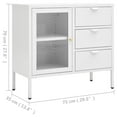 thumbnail image 4 of vidaXL Sideboard White 75x35x70 cm Steel and Tempered Glass, 4 of 5