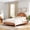 Brown, variant on Christopher Knight Home Queen Platform Bed Frame with Arched Headboard, Rubberwood, Light Brown
