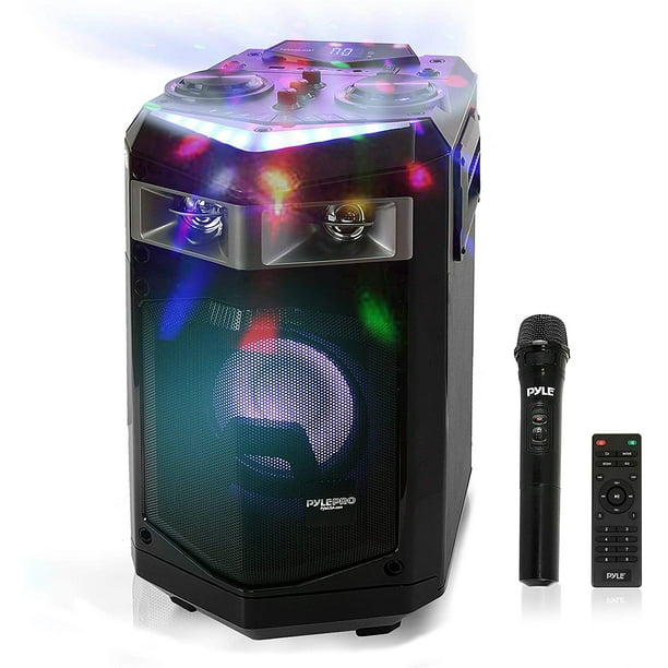 Pyle PWMKRDJ84BT Bluetooth Portable Stereo Karaoke Speaker and