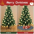 thumbnail image 4 of 30 Inch Christmas Tree Skirt – Velvet Plush Tree Mat, Soft Thickened Polyester with Red Ties, Single-Sided Printing, Available in 30in/36in/48in, Perfect for Holiday Xmas Tree Decoration, 4 of 7