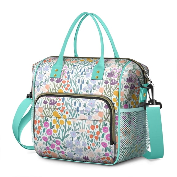 Pioneer Flower Floral Print Pattern Womens Lunch Box for Work,Insulated Large Lunch Bag for Tween and Teen,Loncheras Para Mujer,Leakproof Adult Lunch Bag for Work,Beach,Travel,Picnic,Camping