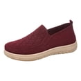 thumbnail image 6 of Knit Loafers for Women Orthopedic Walking Shoes Thick Soft Sole Antislip Casual Round Toe Slip on Flat Shoes Breathable Mesh Sneakers Red Size 8.5, 6 of 7