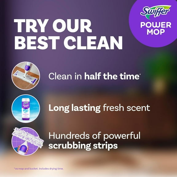 All-in-One Floor Cleaning System with Fresh Scent, Includes PowerMop, Pads & Batteries