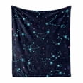 thumbnail image 1 of Astrology Soft Flannel Fleece Throw Blanket, Colorful Zodiac Horoscope Sign with Dots and Snowflake Like Image, Cozy Plush for Indoor and Outdoor Use, 70" x 90", Mint Green Purple, by Ambesonne, 1 of 6