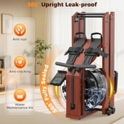 YOSUDA Foldable Water Rowing Machine for Home - 400LBS Capacity Rower with LCD Monitor & Bluetooth App, Solid Beech Wood, Space-Saving Design, Full-Body Workout