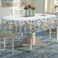 thumbnail image 2 of Spring Oval Tablecloth 60" x 120" Waterproof Fabric Spring Flowers Table Cloths for Indoor Outdoor Kitchen Dining, 2 of 6
