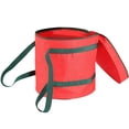 thumbnail image 5 of Christmas Lights Storage Bags, Zipper Carrying Bag with 3 Metal Reels, Red Tear Proof Oxford Fabric Zip up Bag with Reinforced Handles for House Holiday Tree Lights & Decoration Organizer, 5 of 8