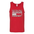 thumbnail image 2 of Wild Bobby Installing Muscles Please Waitâ€¦ Gym/Workout Men Graphic Tank Top, Red, Large, 2 of 5