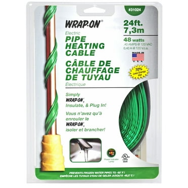 Wrap-on Pipe Heating Cables, W/thermostat, 120 V, Green