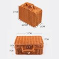 thumbnail image 2 of Bangcool Travel Makeup Case Vintage Rattan Woven Cosmetic Organizer Box Picnic Suitcase, 2 of 10