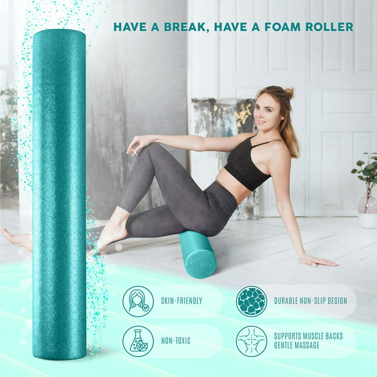 Yes4All 24inch Exercise Foam Roller EPP Turquoise 