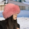 thumbnail image 4 of hengtong Cossack Hat Russian Hat Women Thick Winter Faux Hat for Hiking Motorbike Bean Paste Color, 4 of 8