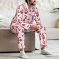 thumbnail image 7 of Naloa Valentine Gnomes Men’s Pajamas Set - Long Sleeve Button Down Sleep Shirt and Pajama Bottoms Sleepwear Set-XX-Large, 7 of 7