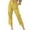 Yellow, variant on Funicet Women's Casual Pants Elastic Waist High Waist Button Straight Pants with Pocket Cotton Linen
