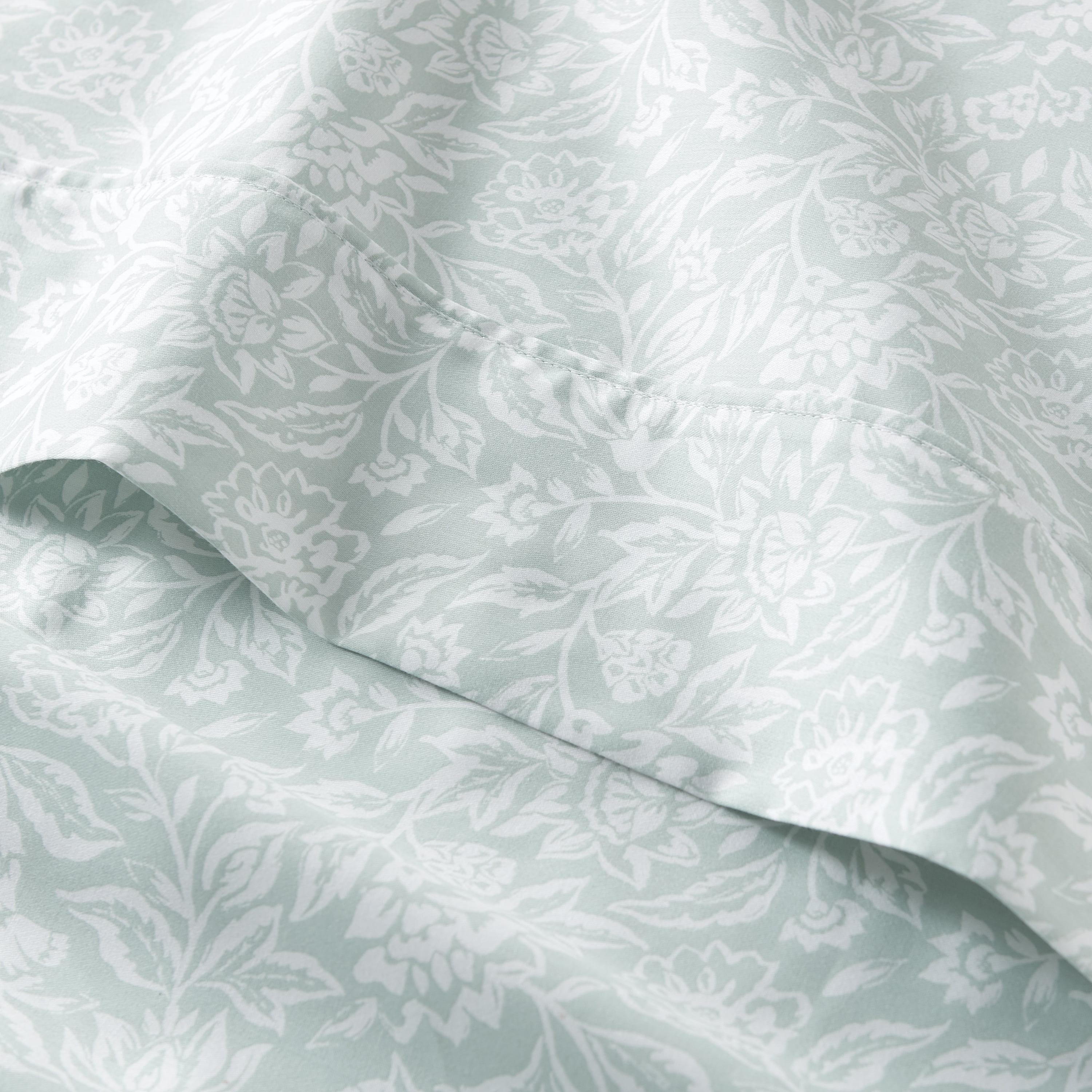 Better Homes & Gardens 3-Piece 300 Thread Count Floral Soft Sea Cotton Sateen Bed Sheet Set, Twin