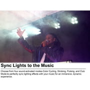 (8) Rockville MINI RF4 V2 Black DJ/Party Wash Lights+RF Remote+APP+Wireless DMX
