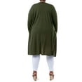 thumbnail image 7 of Wright's Women's Plus Size Long Sleeve Open Front Pocket Jersey Duster Cardigan, 1X-5X, 7 of 7