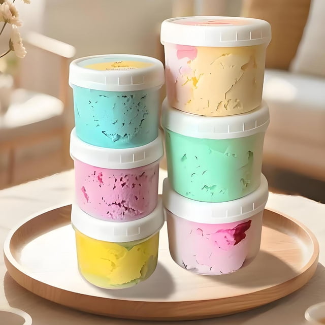 Food Storage Container 4Pc Plastic Containers with Lids Storage Containers Reusable Dishwasher Freezer Airtight Microwave & Dishwasher Takeout Jar Valentín Decorations for Home Valentín Decorations