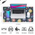 thumbnail image 5 of Long Mouse Pads for Desk,Pioneer Flower Floral Print Pattern Desk Mats on Top Of Desks, Desk Mouse Pad Extra Large with 3mm Non-Slip Base and Stitched Edge for Gaming,Office,Work,Home 31.5"x15.7", 5 of 6