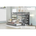 thumbnail image 5 of Bellemave Twin over Twin Stairway Bunk Bed with Trundle Wooden Bunk Bed Frame with Guardrails and Staircase, Twin Size Bunk Bed with Storage Stairs for Teens, Gray, 5 of 12