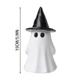 thumbnail image 3 of Halloween Ghost Figurine with Witch Hat, Light-Up Resin Ghost Statue, Spooky Desktop Ornament for Shelf Mantel Gothic Home Decor, 3 of 5