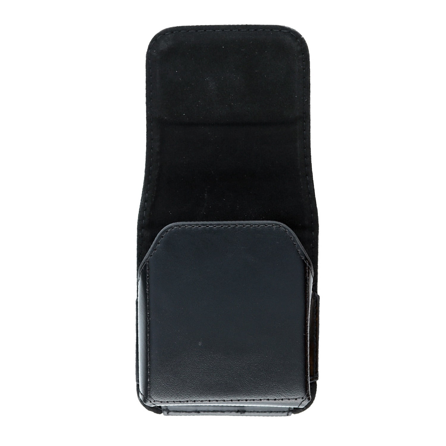 Flip Leather Cell Phone Pouch Holder with Card Slot Magnetic for Galaxy Z Flip - Black