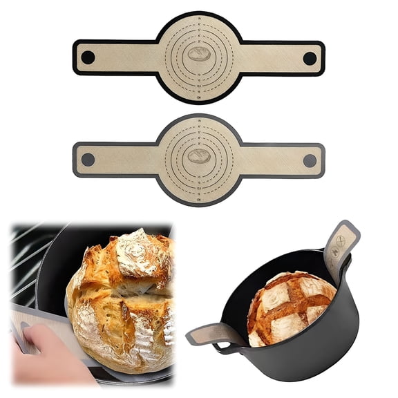 ACDANC Silicone Bread Sling,2 PCS 500 Degrees Heat-resistant Baking Mat,Non-stick&Easy to Clean Bread Sling Dutch Oven Silicone,Reusable,Long Handles,Stable to Transfer Sourdough