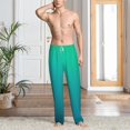 thumbnail image 4 of Salouo Green Turquoise Teal Print Pajama Pants for Men, Lounge Pants Elastic Waistband Casual Men's sleepwear Loungewear Sleep Pajama Pant -X-Large, 4 of 7
