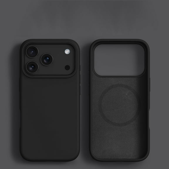 for iPhone 17 Pro Max Back Cover, Compatible with MagSafe, Luxury Silicone Shockproof Protective Lightweight Flexible Non-Slip Anti-Fingerprint Strong Magnetic Skin Friendly Phone Case, Black