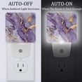 thumbnail image 2 of PhooArto Lavender Purple Gold Marble Texture Plug in LED Night Light Auto Sensor Dusk to Dawn Decorative Night for Bedroom, Bathroom, Kitchen, Hallway, Stairs, Baby's Room, Energy Saving, 2 of 7