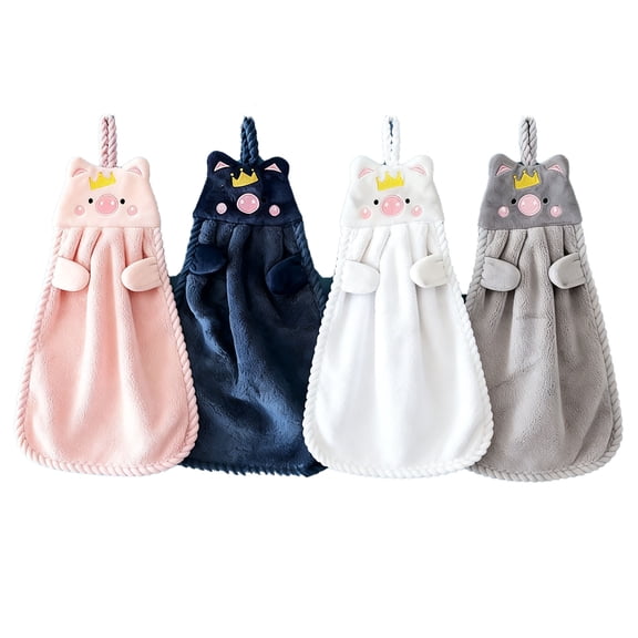 Hanging Hand Towels with Loop, Soft Absorbent Quick Dry Kitchen Towel Set, Cleaning Cloth for Bathroom Kitchen and Daily Use