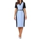 thumbnail image 2 of Vestido de tubo para mujer Inspire Chic, vestido de lápiz de color contrastante, M, azul claro, 2 of 5