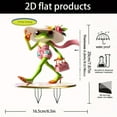 thumbnail image 3 of Frog Garden Decor Outdoor Statue - Big Eyed Frogs Ground Plug, Cute Frog Pond/Yard Statues Outside Decoration, 2D Acrylic, Home, Lawn, Patio, Resin Animal Ornament, Women/Gardening Gift(Pink Clothing), 3 of 6