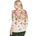 thumbnail image 2 of Alfred Dunner Womens Floral Detailed Neck Top, 2 of 4