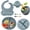 Grey Blue, variant on Baby Feeding Set,6 Piece，Baby Led Weaning Supplies with Suction Bowl Divided Plate, Toddler Self Feeding Dish Set with Spoons Forks Sippy Cup Adjustable Bib, Eating Utensils for 6+ Months