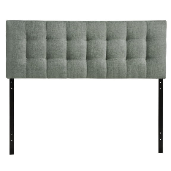 Modern Contemporary Full Size Fabric Headboard, Grey Fabric