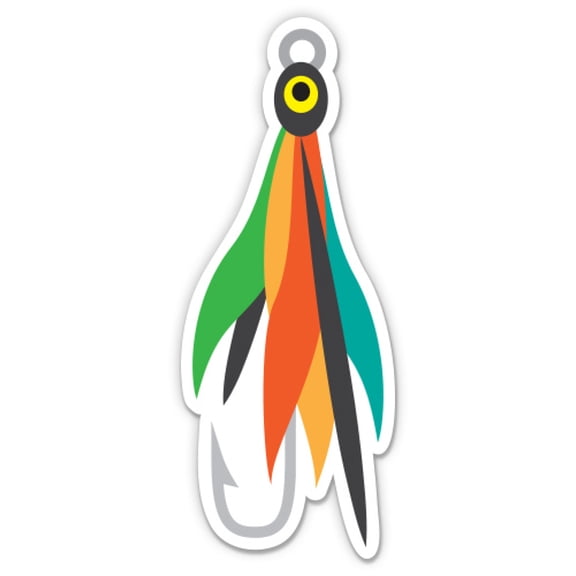 Fly Fishing Lure - 3" Vinyl Sticker - For Car Laptop I-Pad Phone Helmet Hard Hat - Waterproof Decal