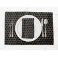 thumbnail image 1 of S4Sassy Black Flower Leaves Washable Printed Dining Reversible Tablemats With Napkins Set, 1 of 3