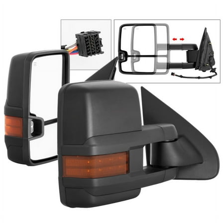 xTune Chevy Silverado 14-16 Heated Amber LED Signal Telescoping Mirrors MIR-CSIL14S-G2-PWH-AM-SET Fits select: 2014-2016 CHEVROLET SILVERADO